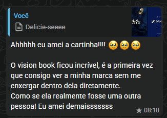 Feedback de cliente sobre o VISION Book
