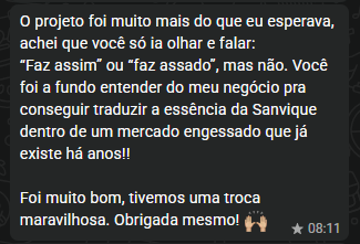 Feedback sobre o aprofundamento do projeto