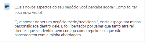Feedback sobre personalidade dentro do negócio